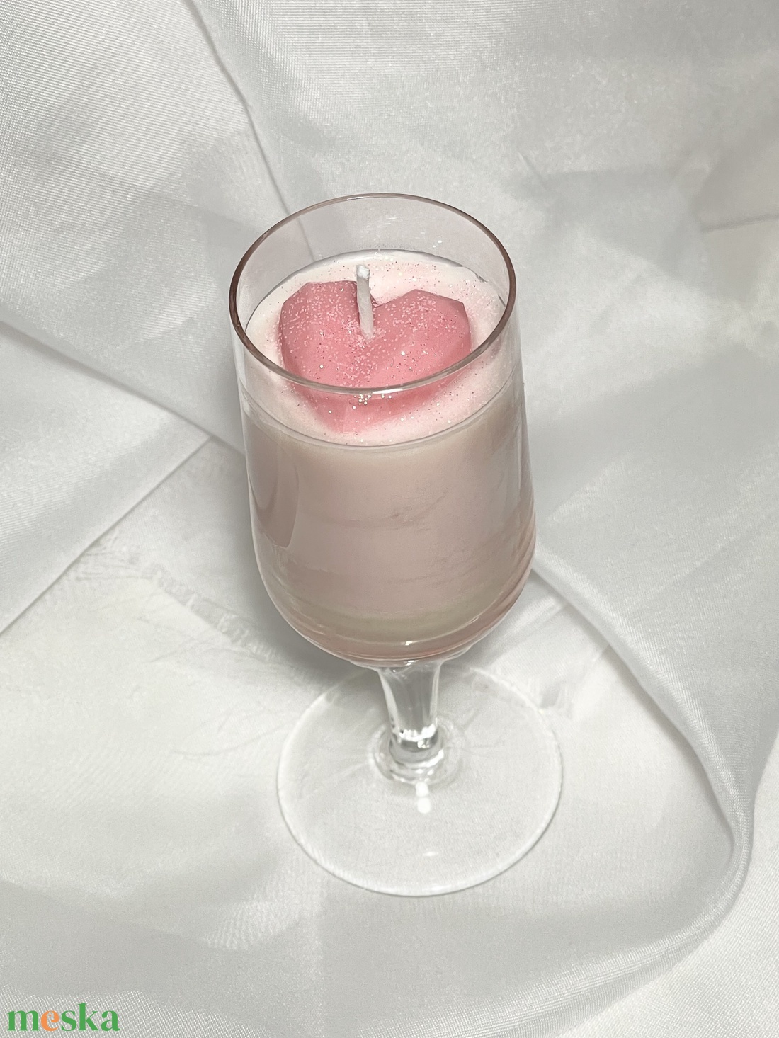 Szójaviasz illatgyertya szívecskével - otthon & életmód - gyertya, illat, aroma - gyertya - Meska.hu