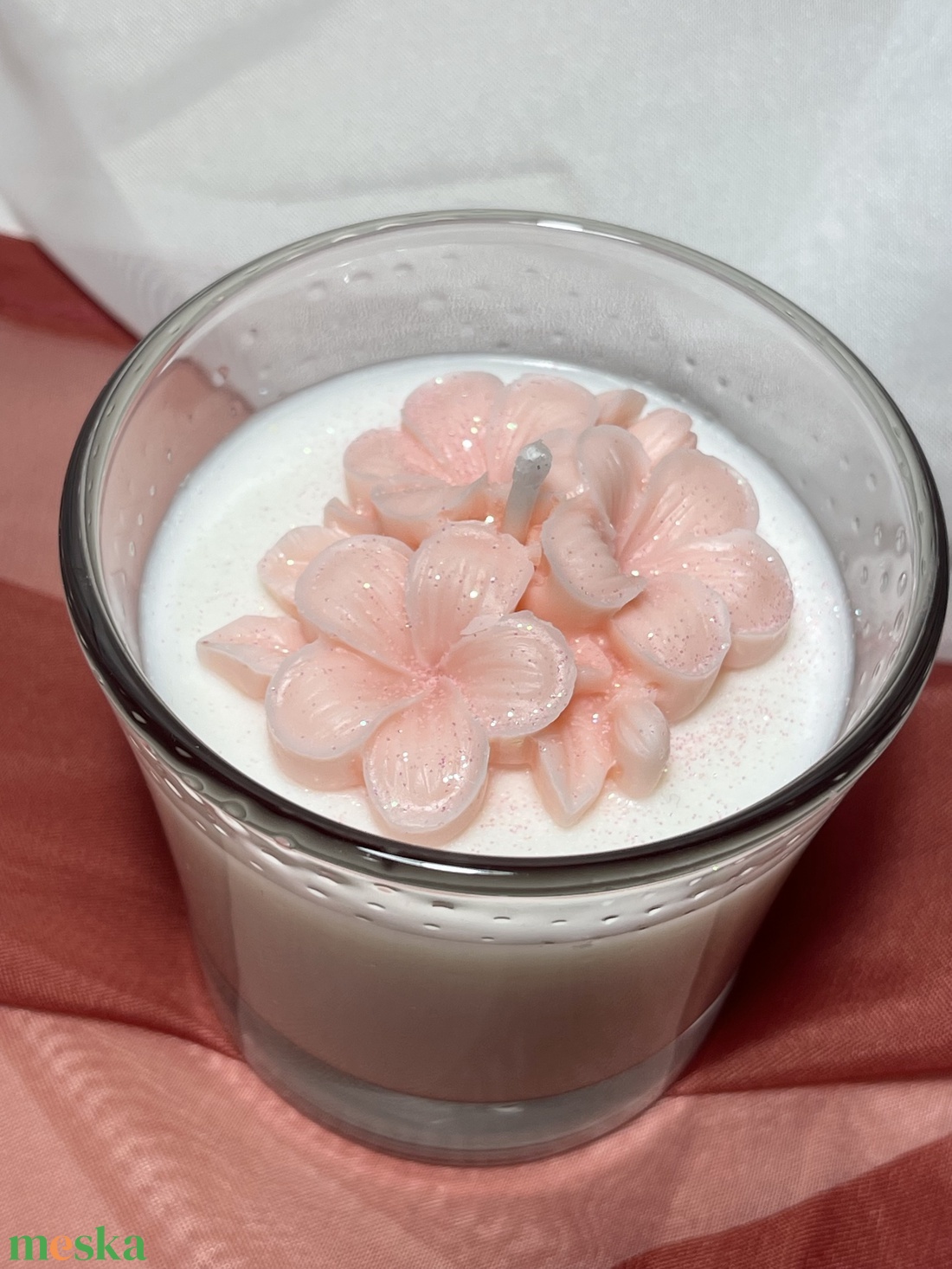 Szójaviasz illatgyertya tojásvirággal - otthon & életmód - gyertya, illat, aroma - gyertya - Meska.hu