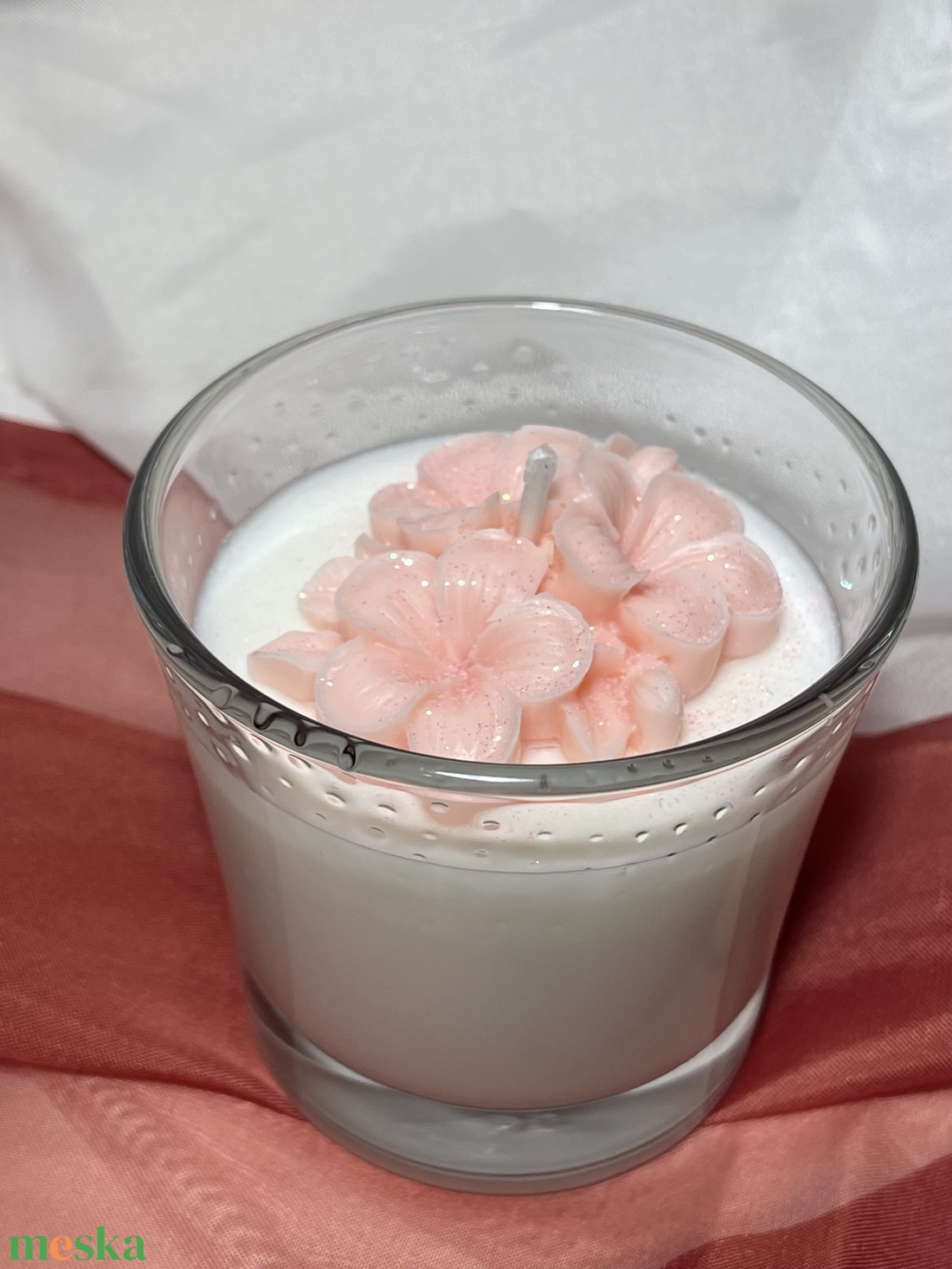 Szójaviasz illatgyertya tojásvirággal - otthon & életmód - gyertya, illat, aroma - gyertya - Meska.hu