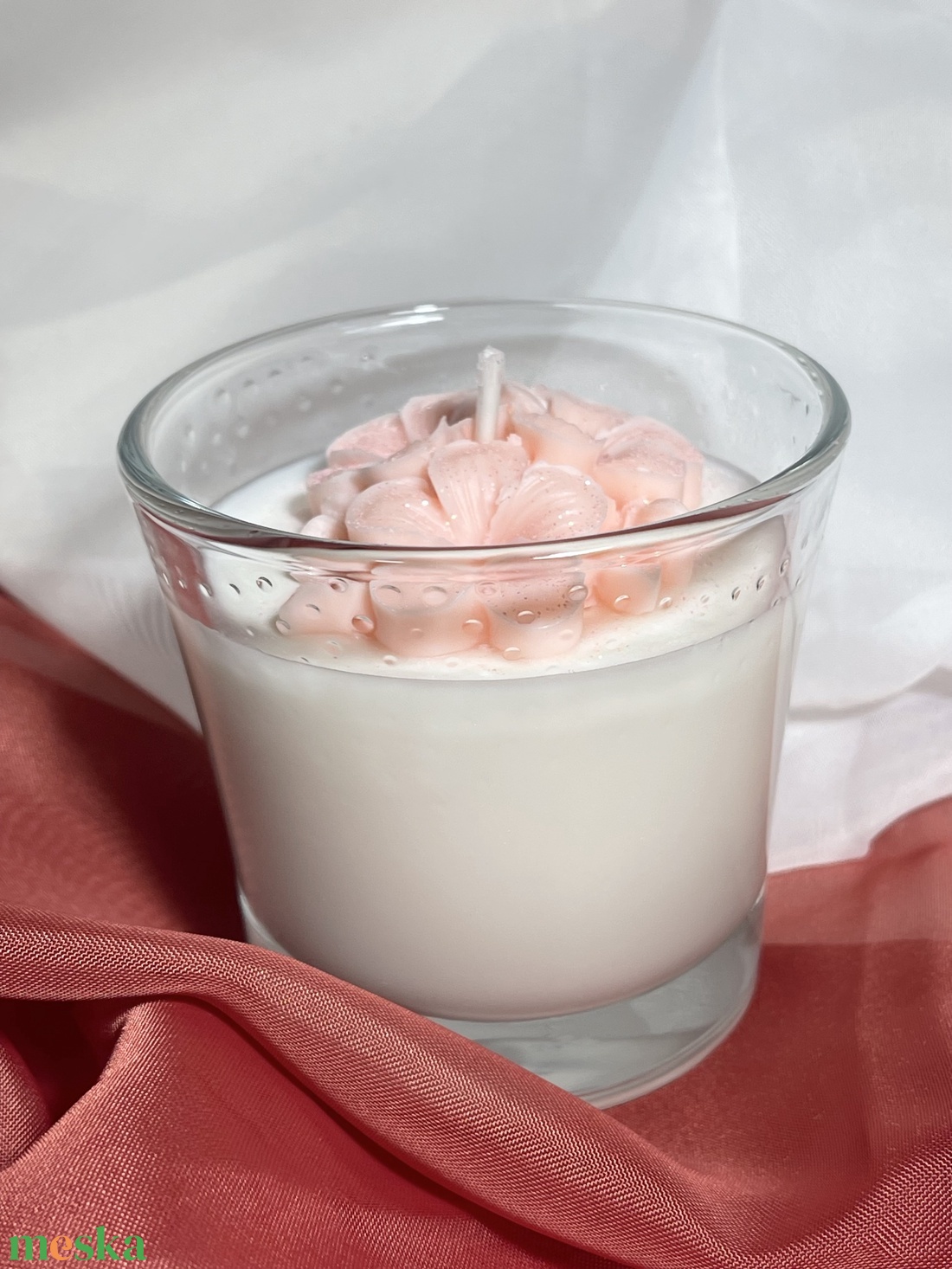 Szójaviasz illatgyertya tojásvirággal - otthon & életmód - gyertya, illat, aroma - gyertya - Meska.hu