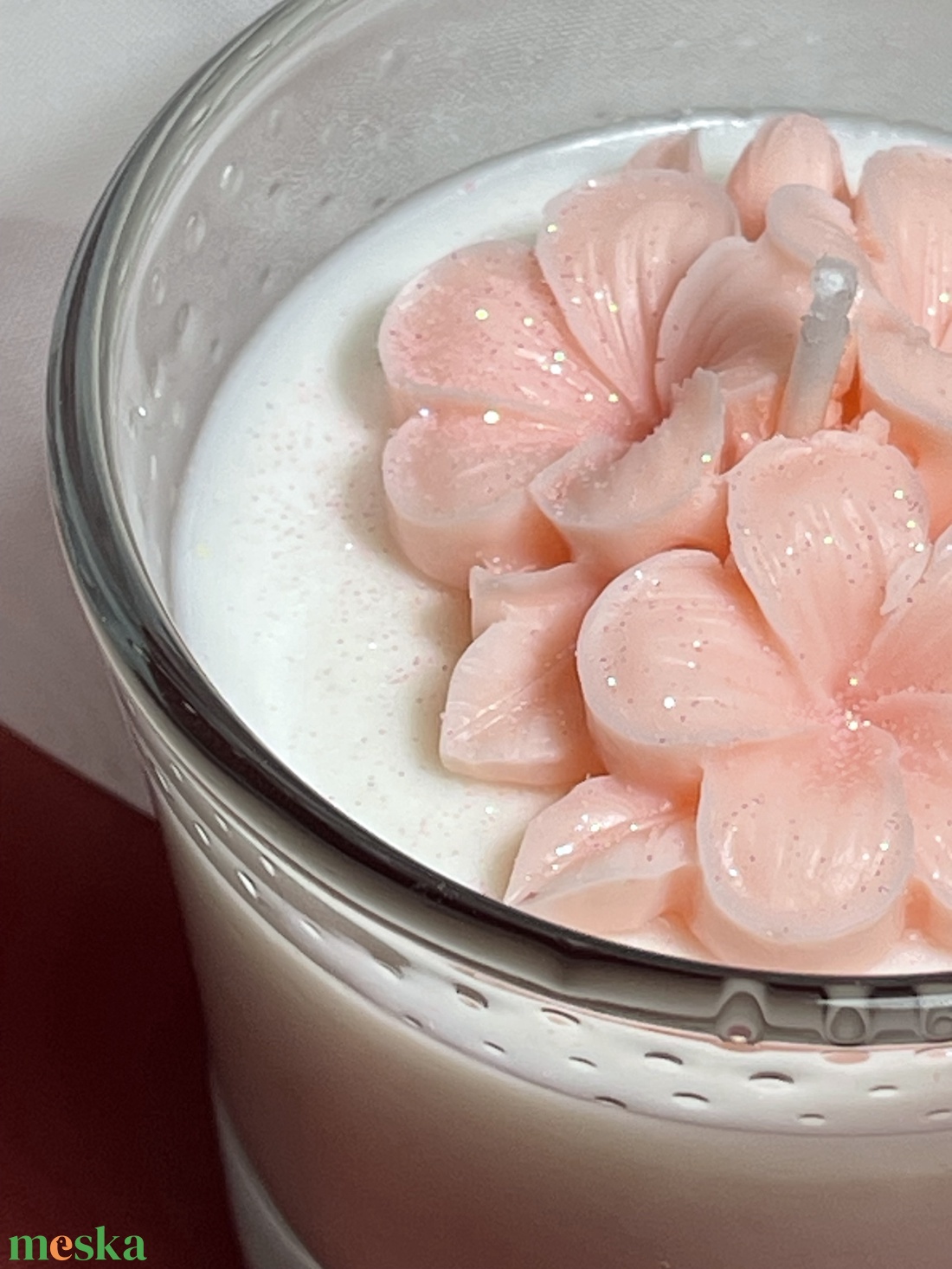 Szójaviasz illatgyertya tojásvirággal - otthon & életmód - gyertya, illat, aroma - gyertya - Meska.hu