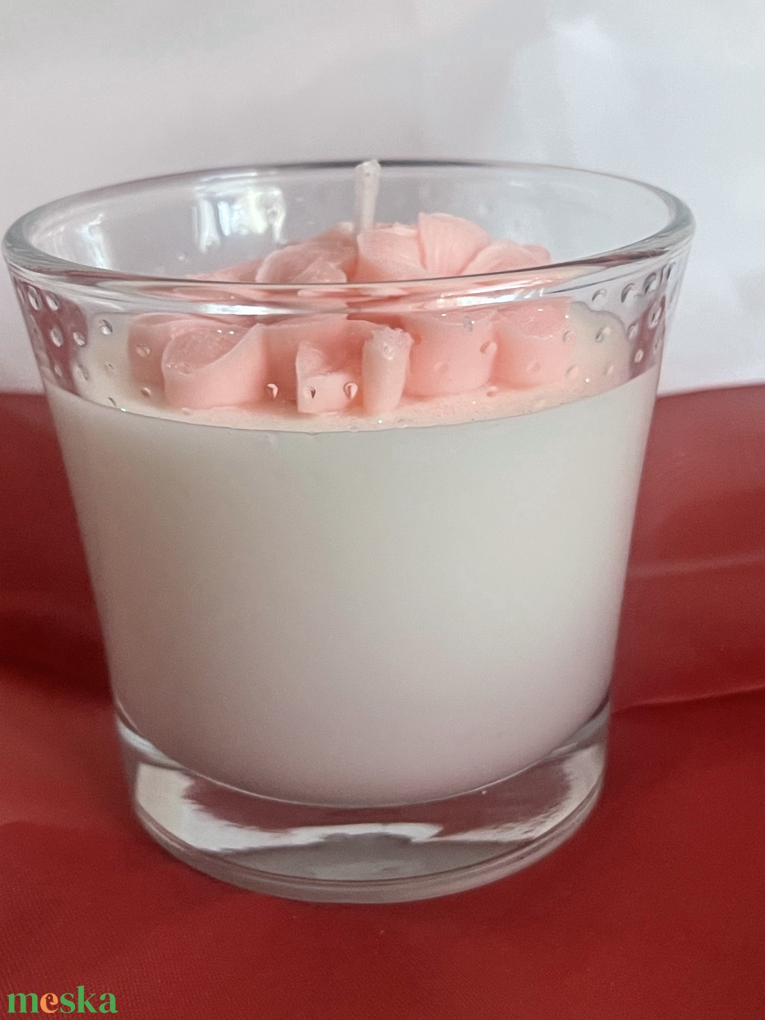 Szójaviasz illatgyertya tojásvirággal - otthon & életmód - gyertya, illat, aroma - gyertya - Meska.hu