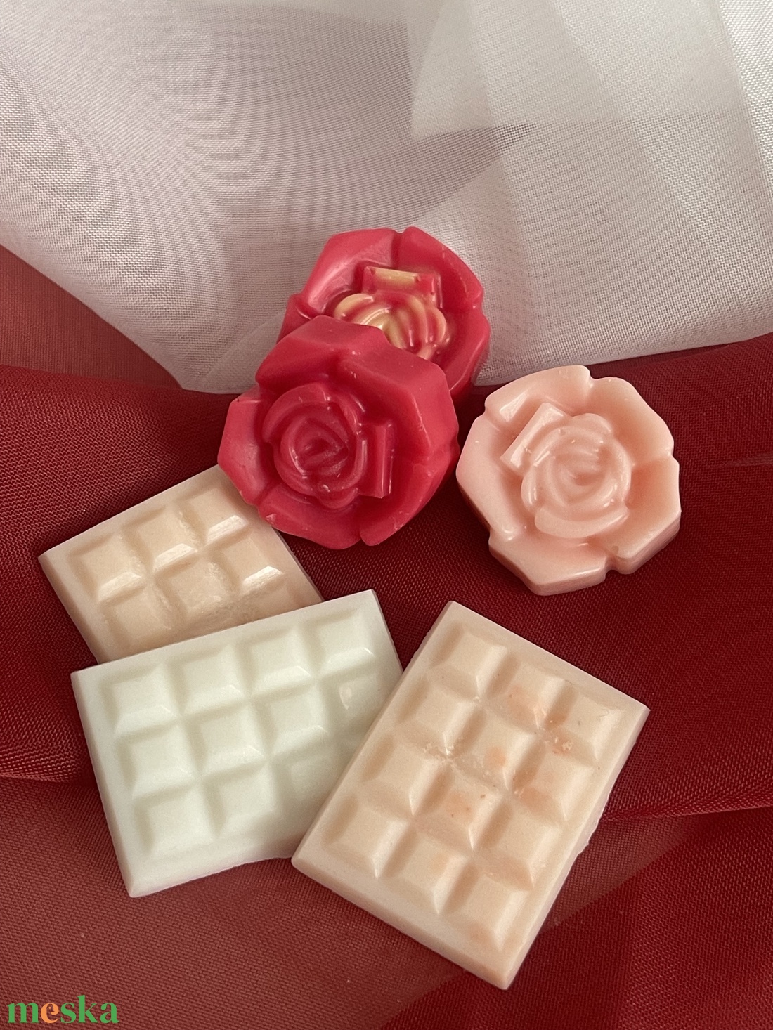 Tavaszi illatviasz virágok és csokitáblák - otthon & életmód - gyertya, illat, aroma - illatviasz - Meska.hu