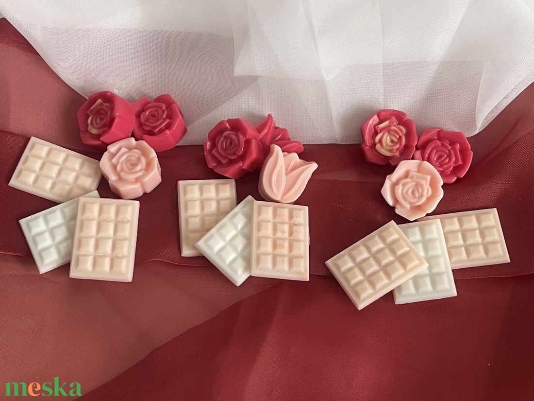 Tavaszi illatviasz virágok és csokitáblák - otthon & életmód - gyertya, illat, aroma - illatviasz - Meska.hu