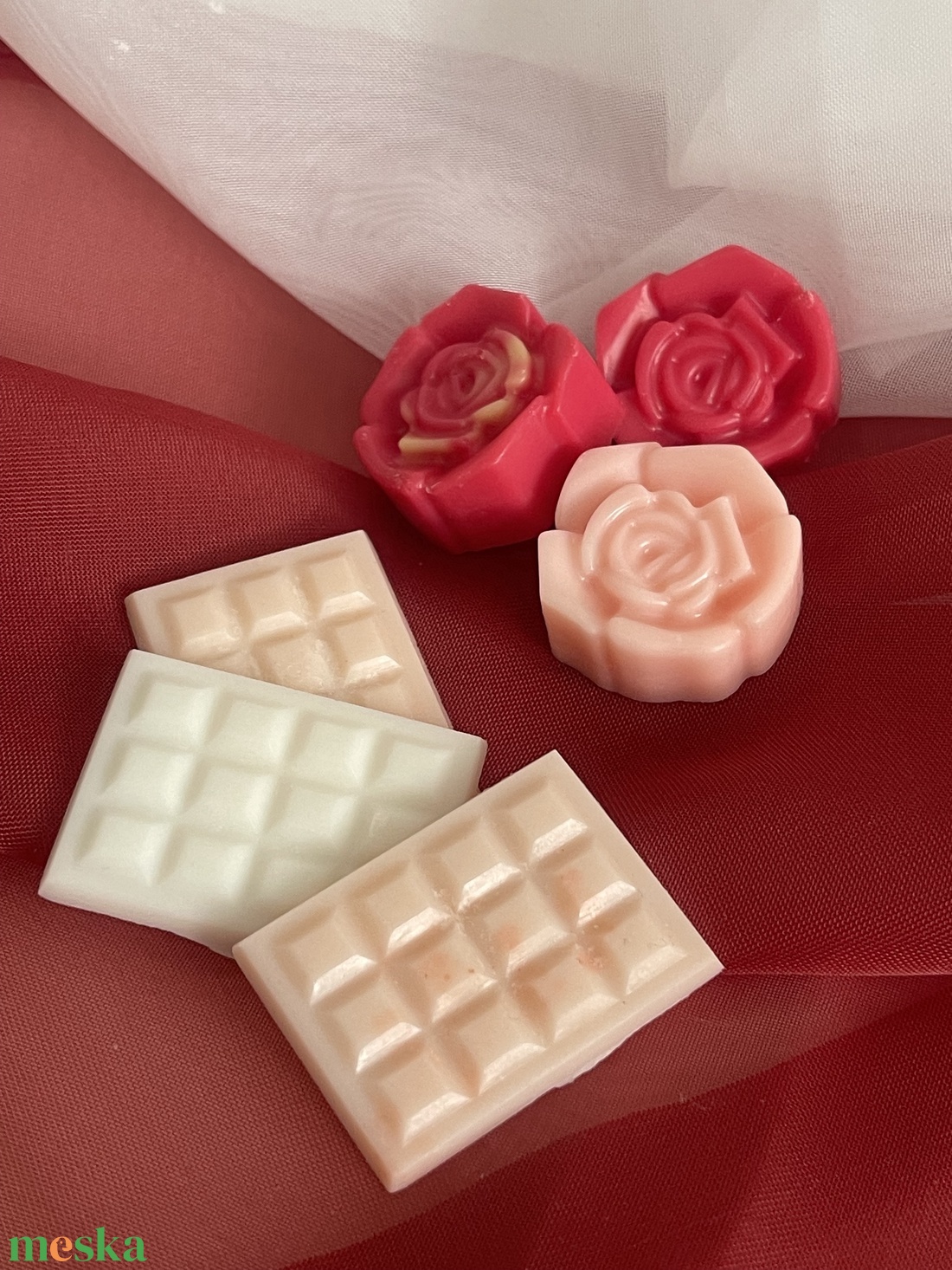 Tavaszi illatviasz virágok és csokitáblák - otthon & életmód - gyertya, illat, aroma - illatviasz - Meska.hu