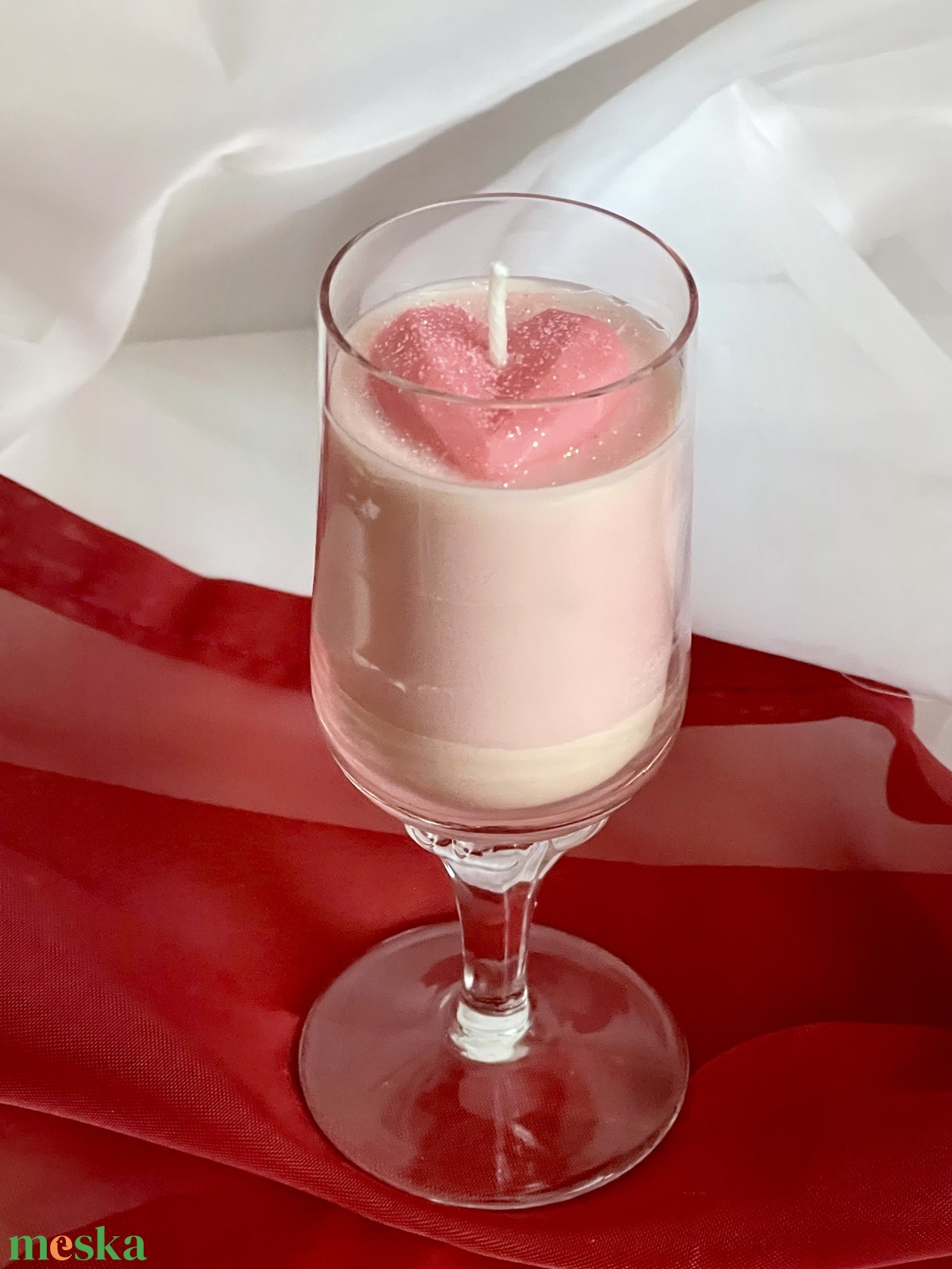 Szójaviasz illatgyertya szívecskével - otthon & életmód - gyertya, illat, aroma - gyertya - Meska.hu