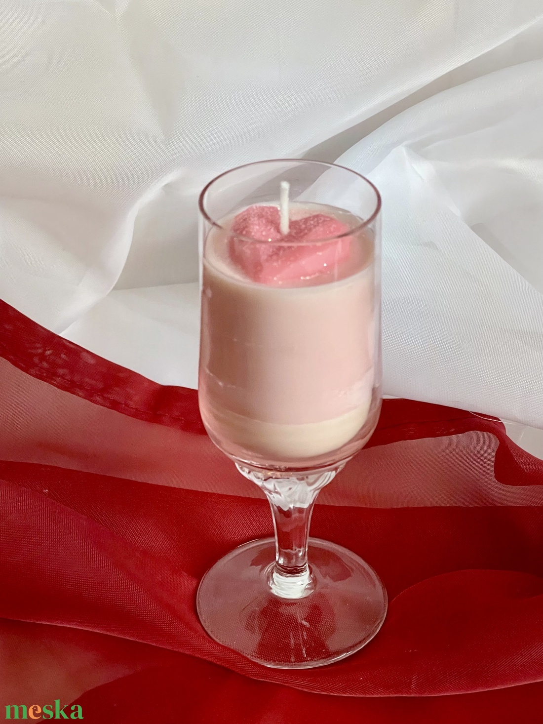 Szójaviasz illatgyertya szívecskével - otthon & életmód - gyertya, illat, aroma - gyertya - Meska.hu