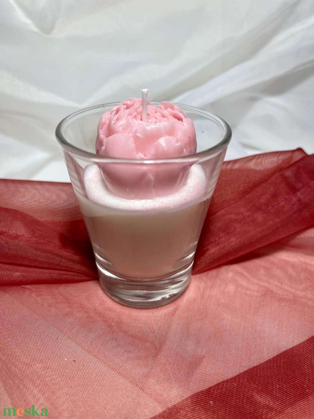 Szójaviasz illatgyertya bazsarózsával - otthon & életmód - gyertya, illat, aroma - gyertya - Meska.hu