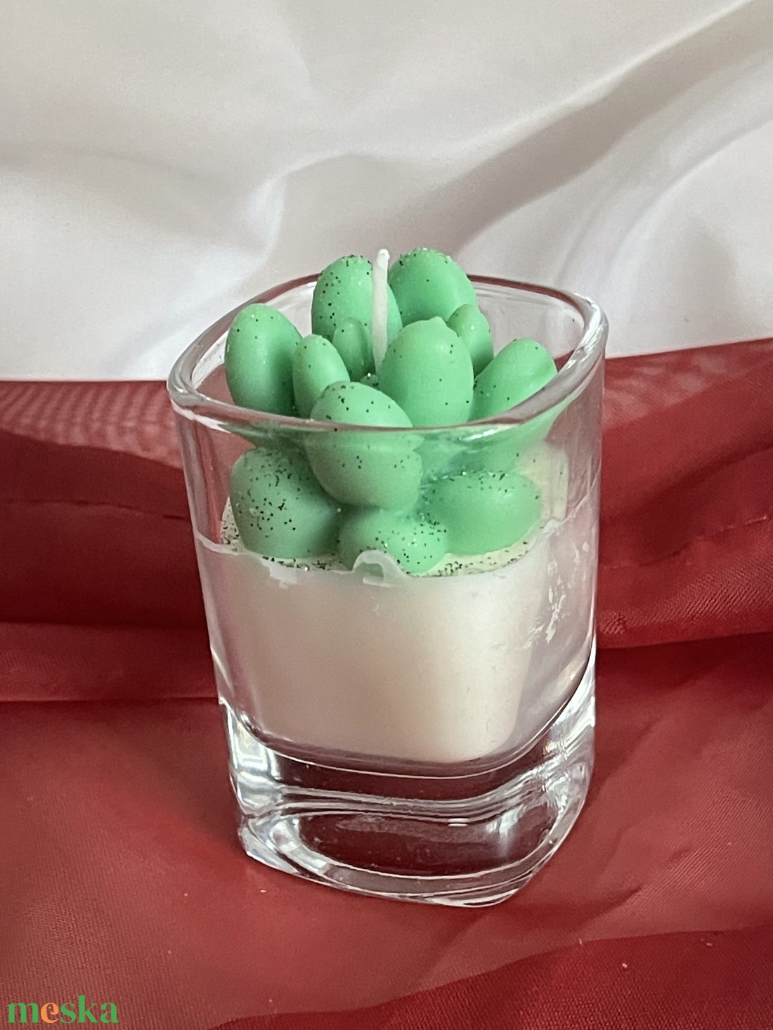 Szójaviasz illatgyertya Zöld pozsgás - otthon & életmód - gyertya, illat, aroma - gyertya - Meska.hu