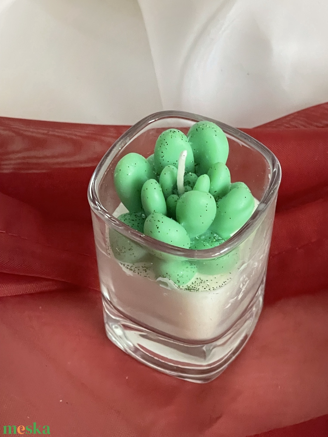 Szójaviasz illatgyertya Zöld pozsgás - otthon & életmód - gyertya, illat, aroma - gyertya - Meska.hu