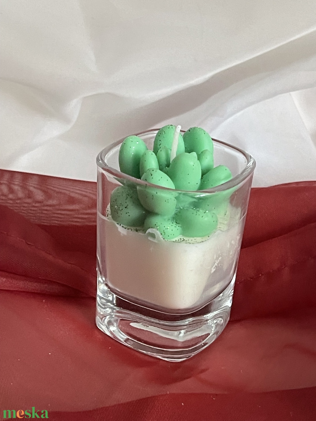 Szójaviasz illatgyertya Zöld pozsgás - otthon & életmód - gyertya, illat, aroma - gyertya - Meska.hu