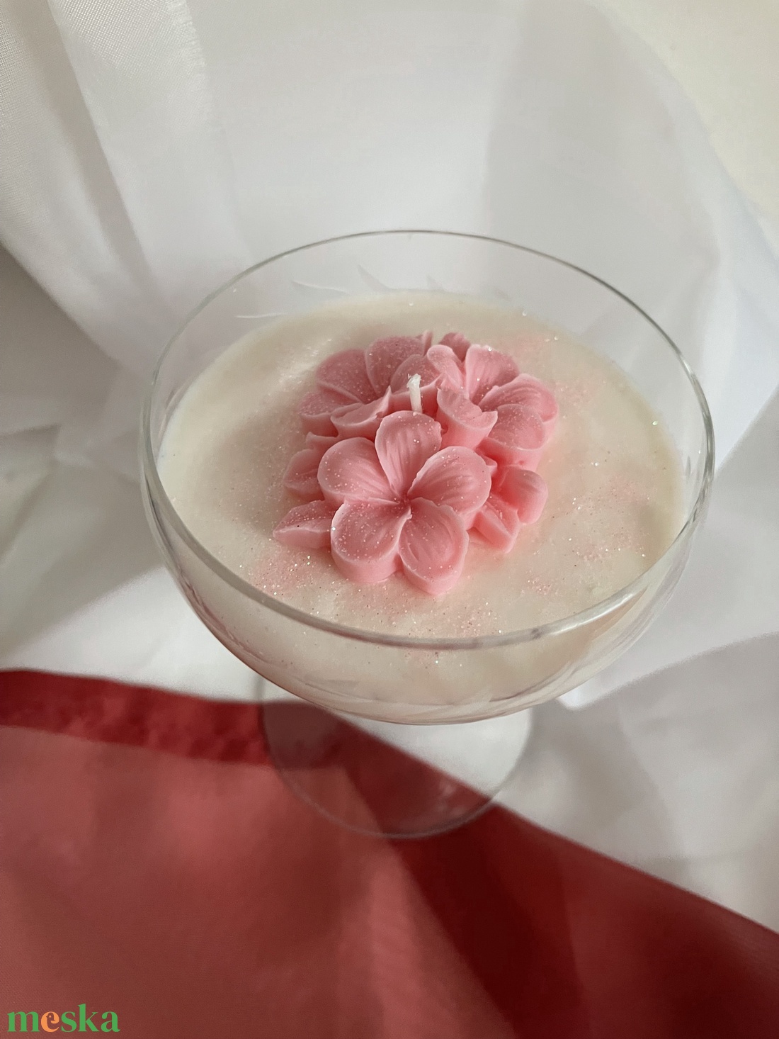 Szójaviasz illatgyertya desszertpohárban - otthon & életmód - gyertya, illat, aroma - gyertya - Meska.hu