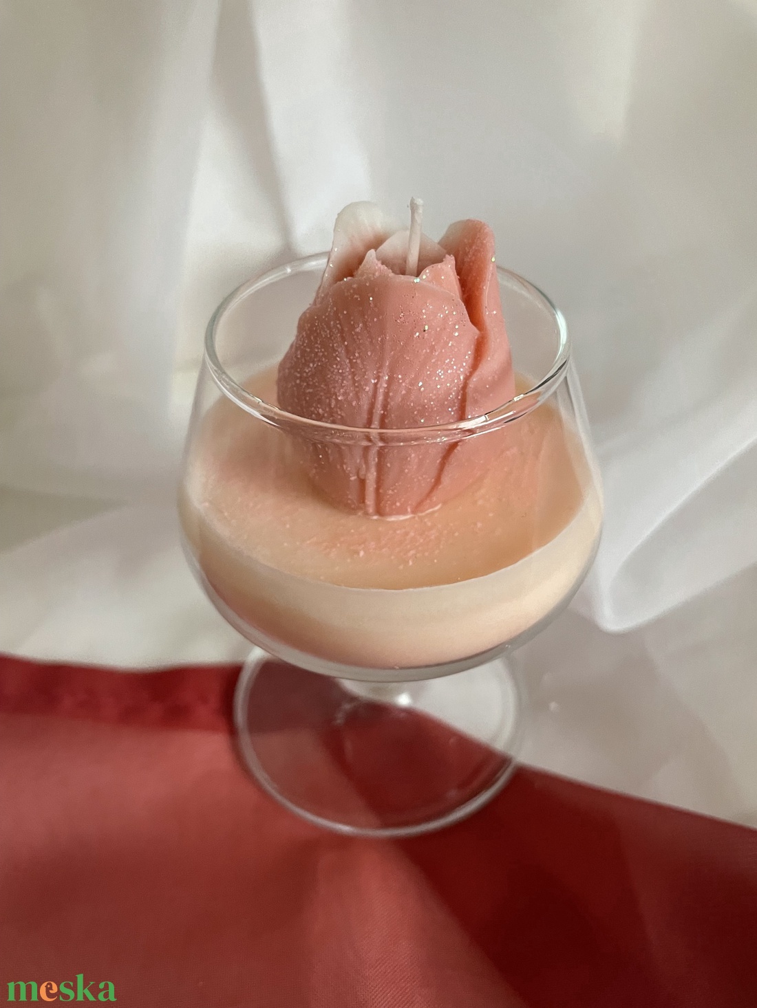 Szójaviasz illatgyertya tulipánnal - otthon & életmód - gyertya, illat, aroma - gyertya - Meska.hu