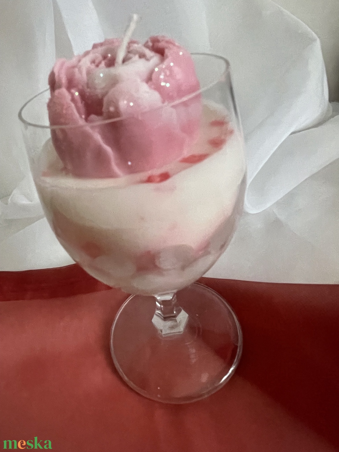 Szójaviasz illatgyertya bazsarózsával - otthon & életmód - gyertya, illat, aroma - gyertya - Meska.hu