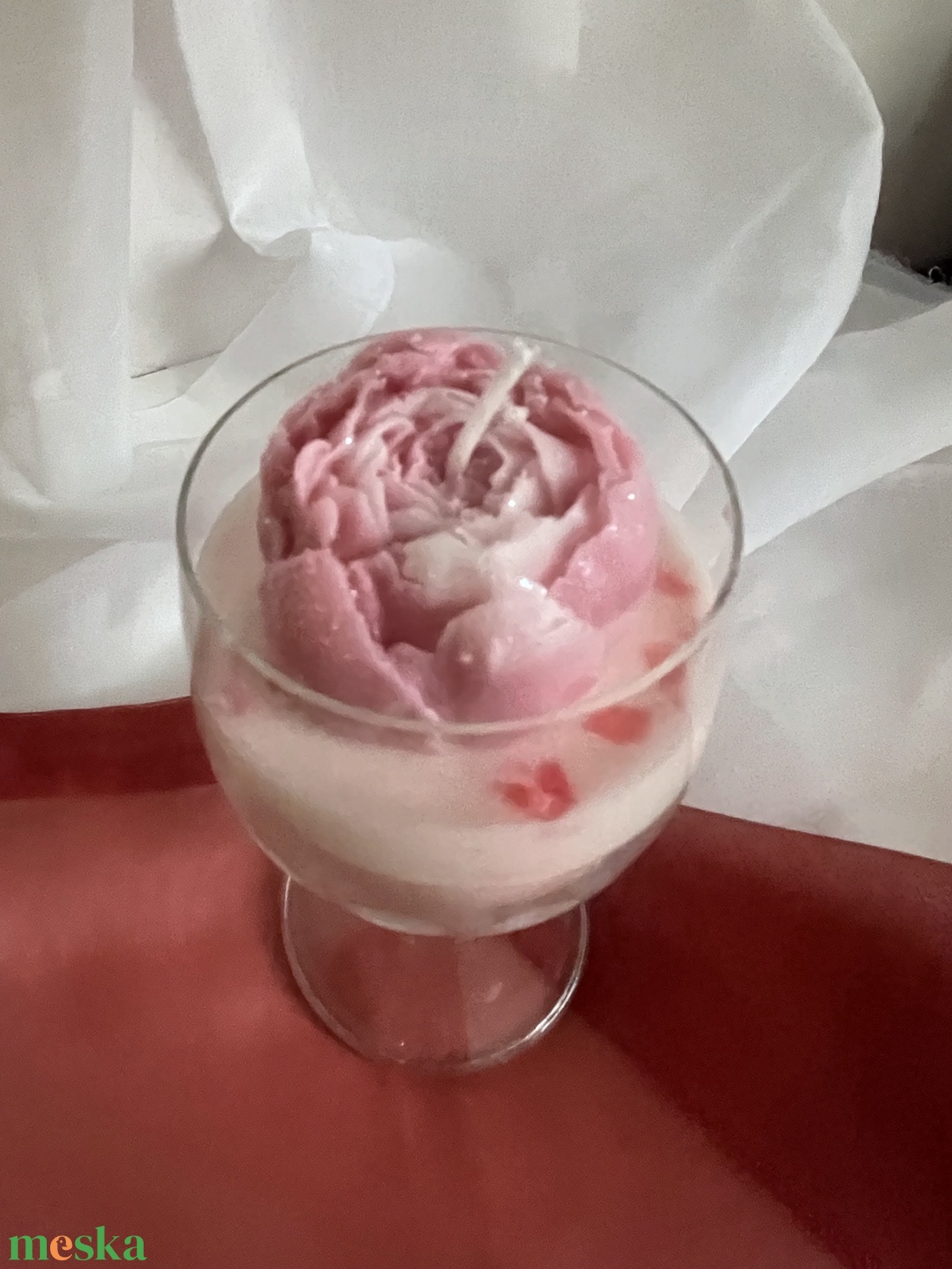 Szójaviasz illatgyertya bazsarózsával - otthon & életmód - gyertya, illat, aroma - gyertya - Meska.hu