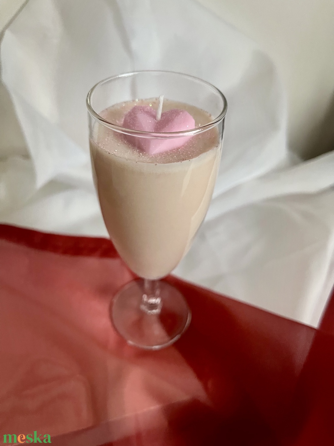 Szójaviasz illatgyertya szívecskével - otthon & életmód - gyertya, illat, aroma - gyertya - Meska.hu