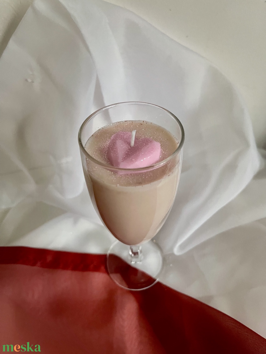 Szójaviasz illatgyertya szívecskével - otthon & életmód - gyertya, illat, aroma - gyertya - Meska.hu