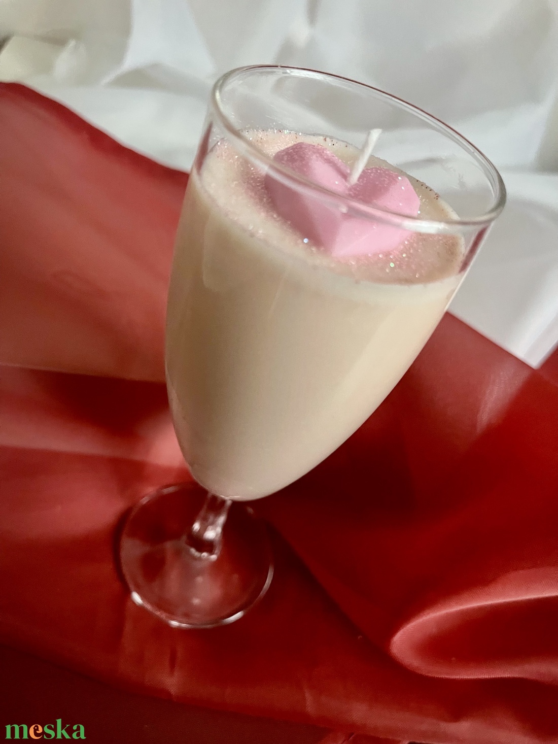 Szójaviasz illatgyertya szívecskével - otthon & életmód - gyertya, illat, aroma - gyertya - Meska.hu