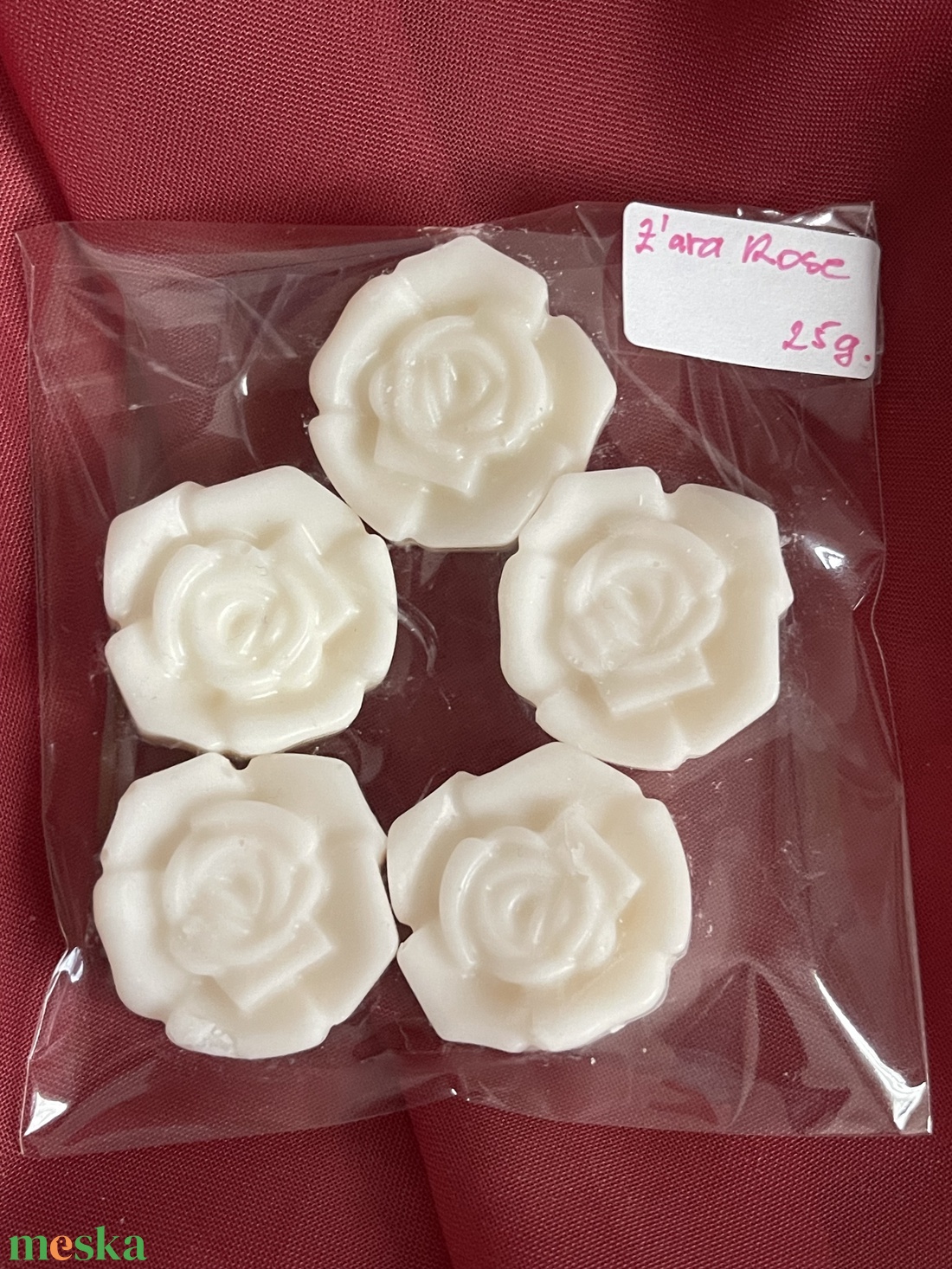 Z�ara Rose szója illatviasz - otthon & életmód - gyertya, illat, aroma - illatviasz - Meska.hu