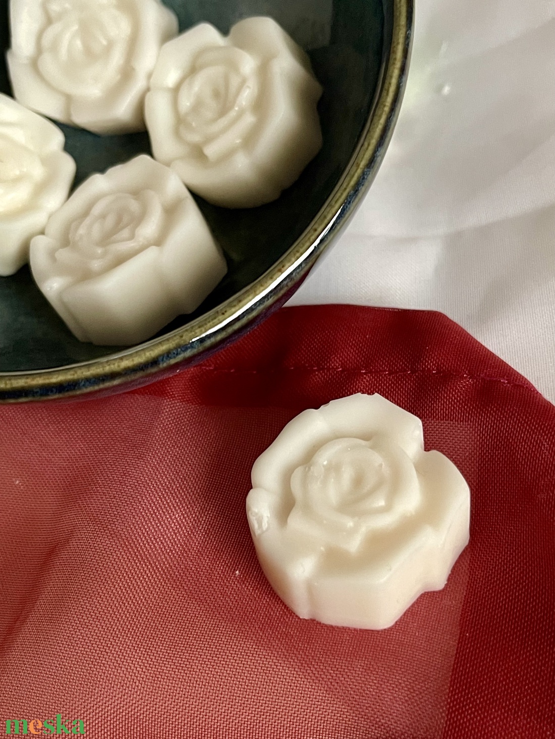 Z�ara Rose szója illatviasz - otthon & életmód - gyertya, illat, aroma - illatviasz - Meska.hu