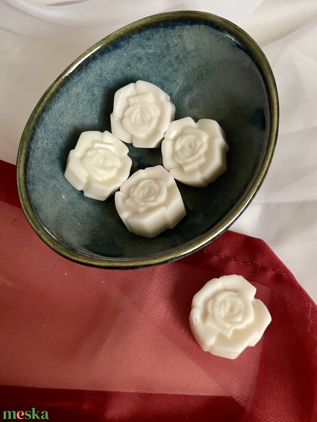 Z�ara Rose szója illatviasz - otthon & életmód - gyertya, illat, aroma - illatviasz - Meska.hu