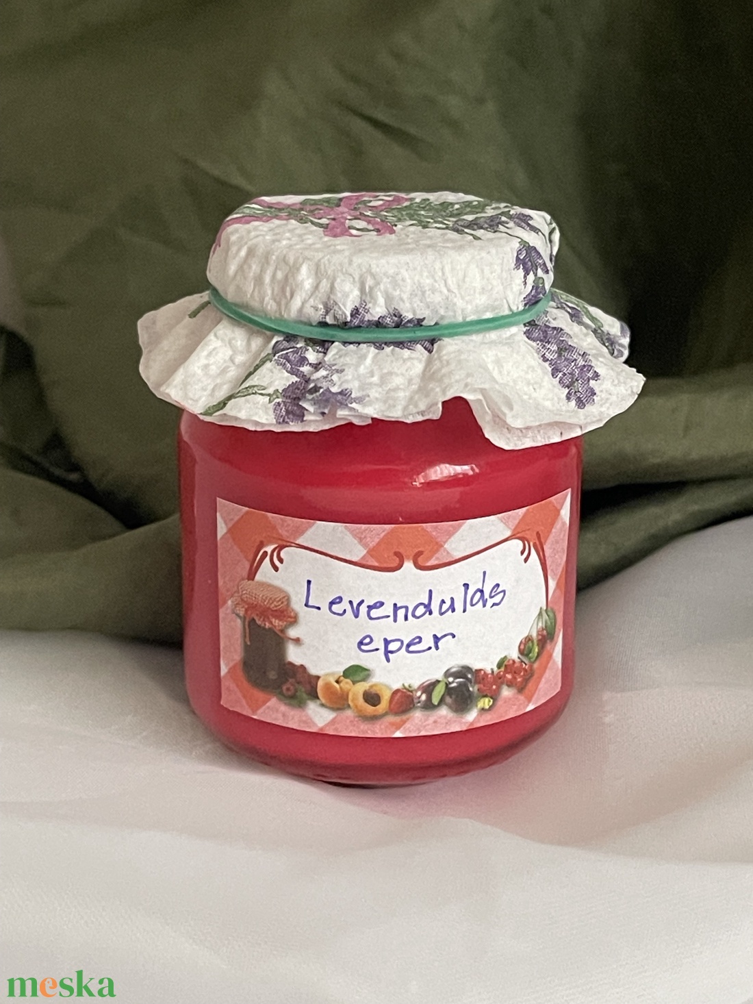 Levendulás eperdzsem illatgyertya - otthon & életmód - gyertya, illat, aroma - illatviasz - Meska.hu