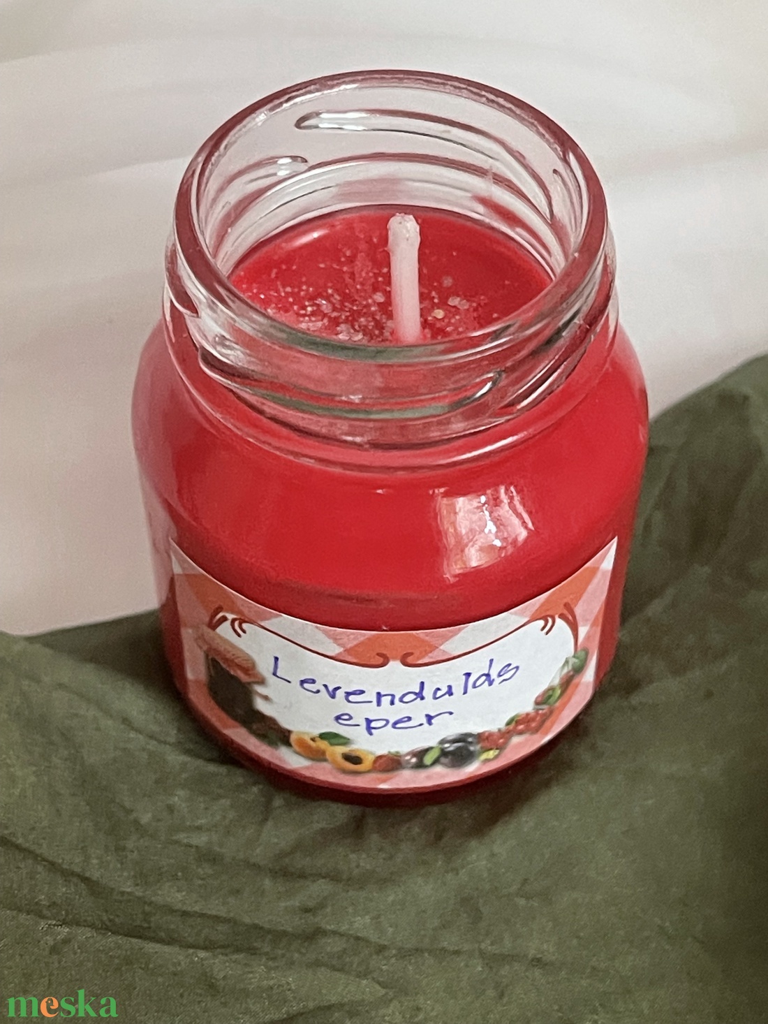 Levendulás eperdzsem illatgyertya - otthon & életmód - gyertya, illat, aroma - illatviasz - Meska.hu