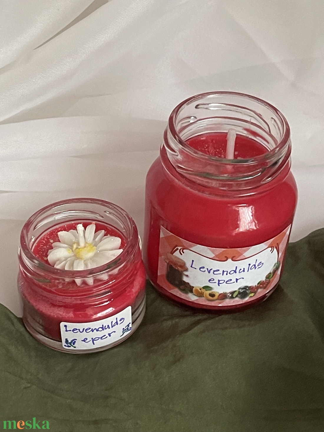 Levendulás eperdzsem illatgyertya - otthon & életmód - gyertya, illat, aroma - illatviasz - Meska.hu