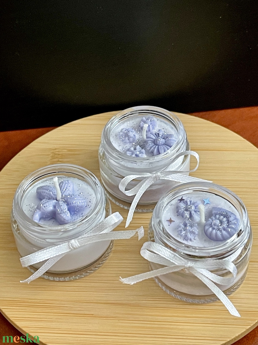 Mini üveges illatmécses szett levendulás - otthon & életmód - gyertya, illat, aroma - gyertya - Meska.hu