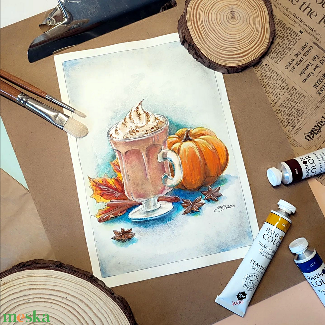 Pumpkin spice - akvarell festmény papíron - művészet - festmény - akvarell - Meska.hu Pumpkin spice - akvarell festmény papíron - művészet - festmény - akvarell - Meska.hu
