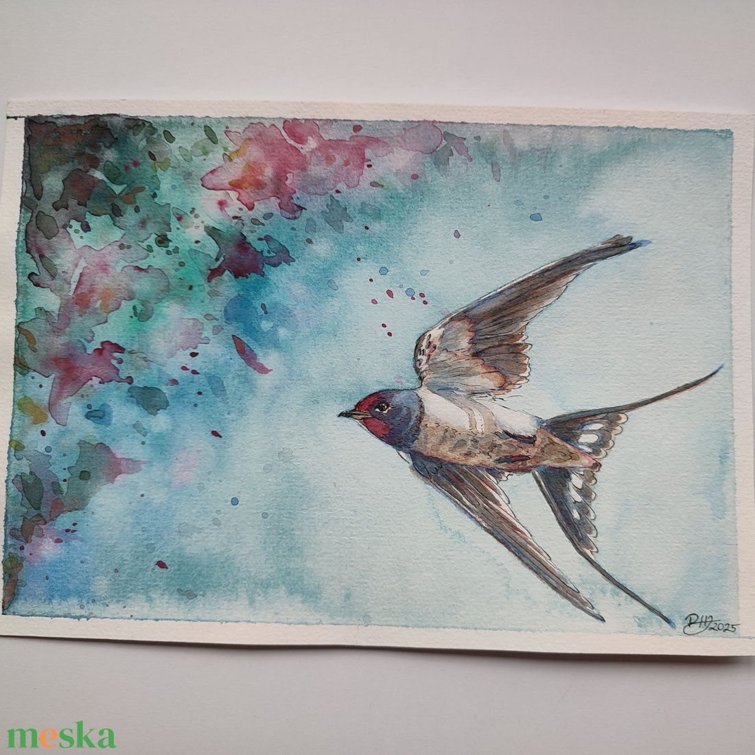 Fecskeszárnyon - akvarell illusztráció papíron - művészet - festmény - akvarell - Meska.hu