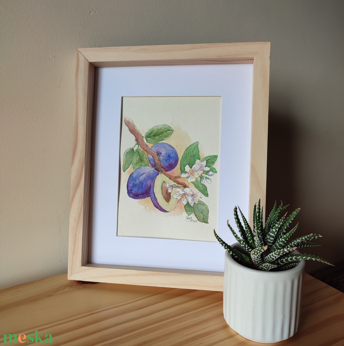 Érik a szilva - akvarell illusztráció papíron - művészet - festmény - akvarell - Meska.hu