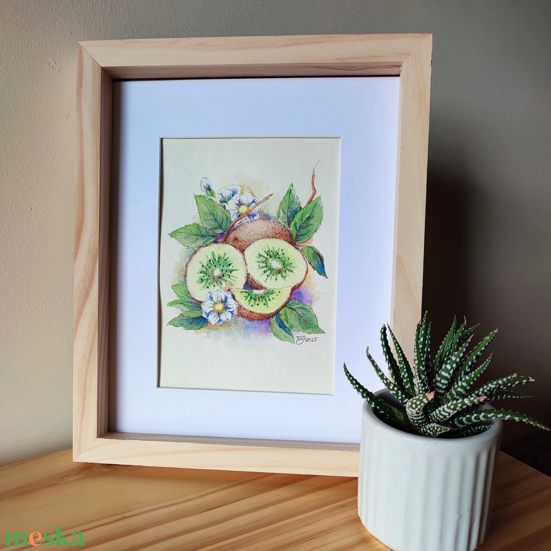 Kiwi - akvarell illusztráció papíron - művészet - festmény - akvarell - Meska.hu