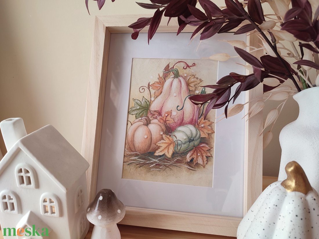 Pumpkin patch - Tökök földje - akvarell festmény papíron - művészet - festmény - akvarell - Meska.hu