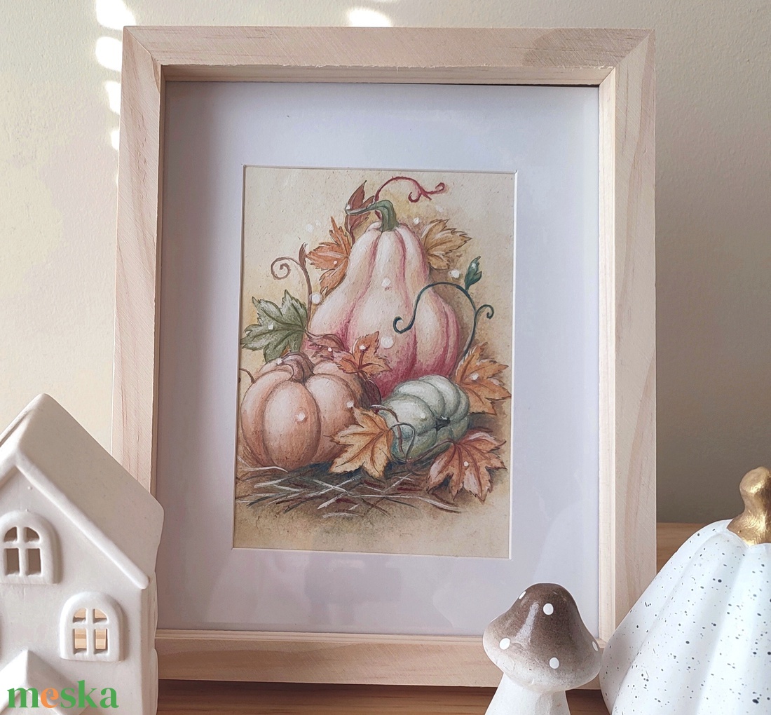 Pumpkin patch - Tökök földje - akvarell festmény papíron - művészet - festmény - akvarell - Meska.hu