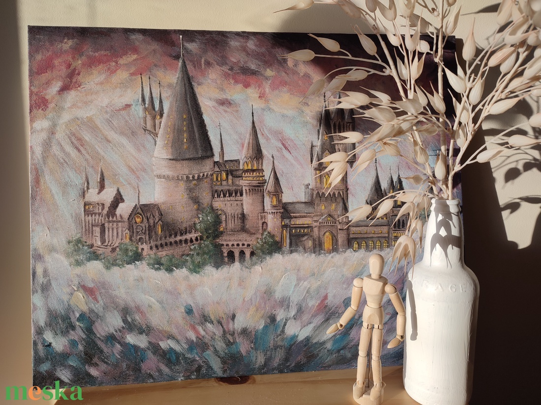 Roxfort - új kezdet - Hogwarts - new beginning - Akril festmény feszített vásznon - művészet - festmény - akril - Meska.hu