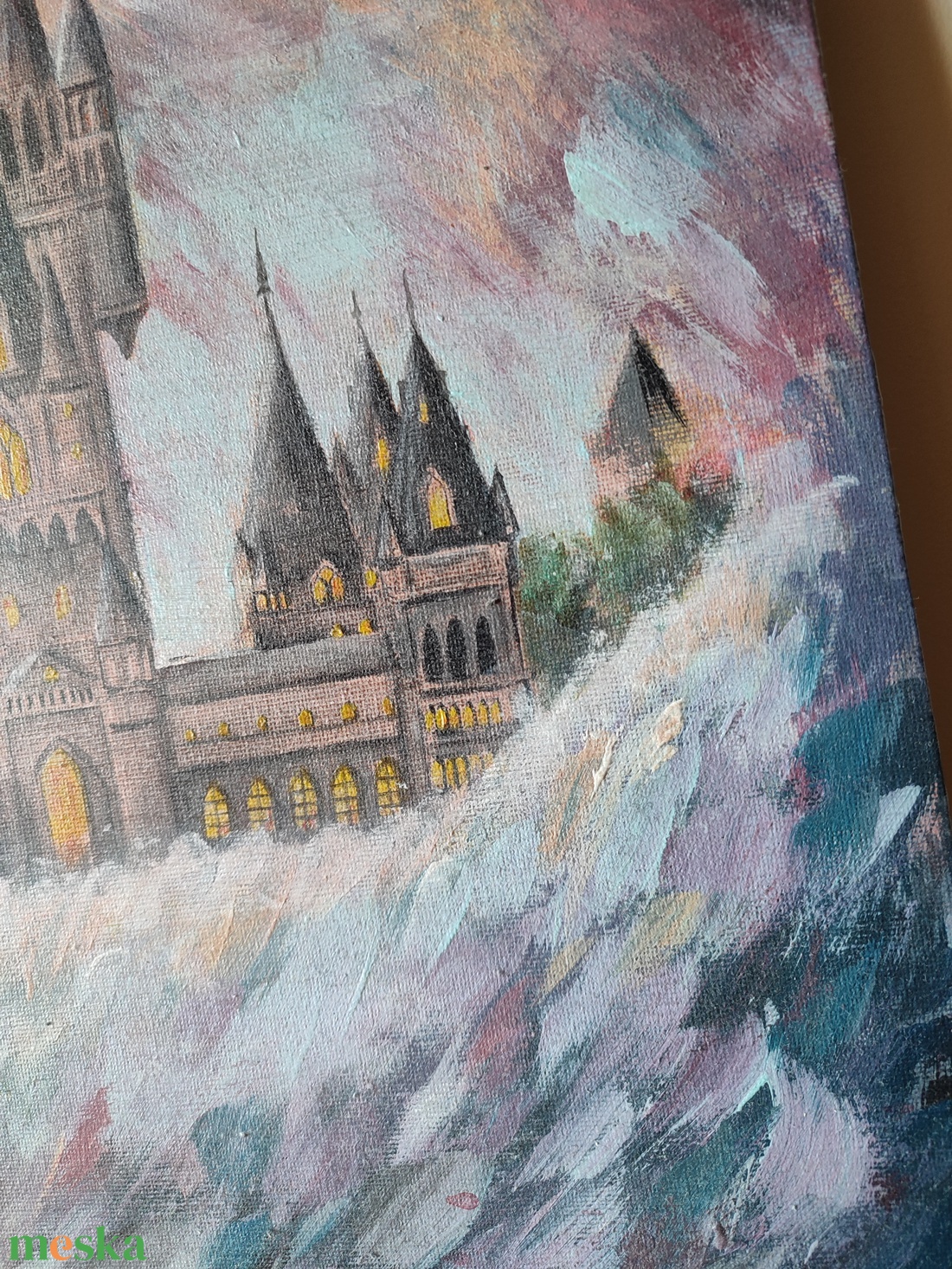 Roxfort - új kezdet - Hogwarts - new beginning - Akril festmény feszített vásznon - művészet - festmény - akril - Meska.hu