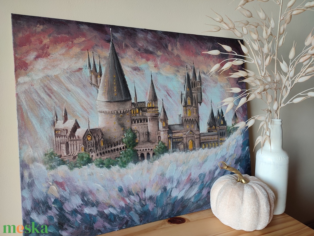 Roxfort - új kezdet - Hogwarts - new beginning - Akril festmény feszített vásznon - művészet - festmény - akril - Meska.hu