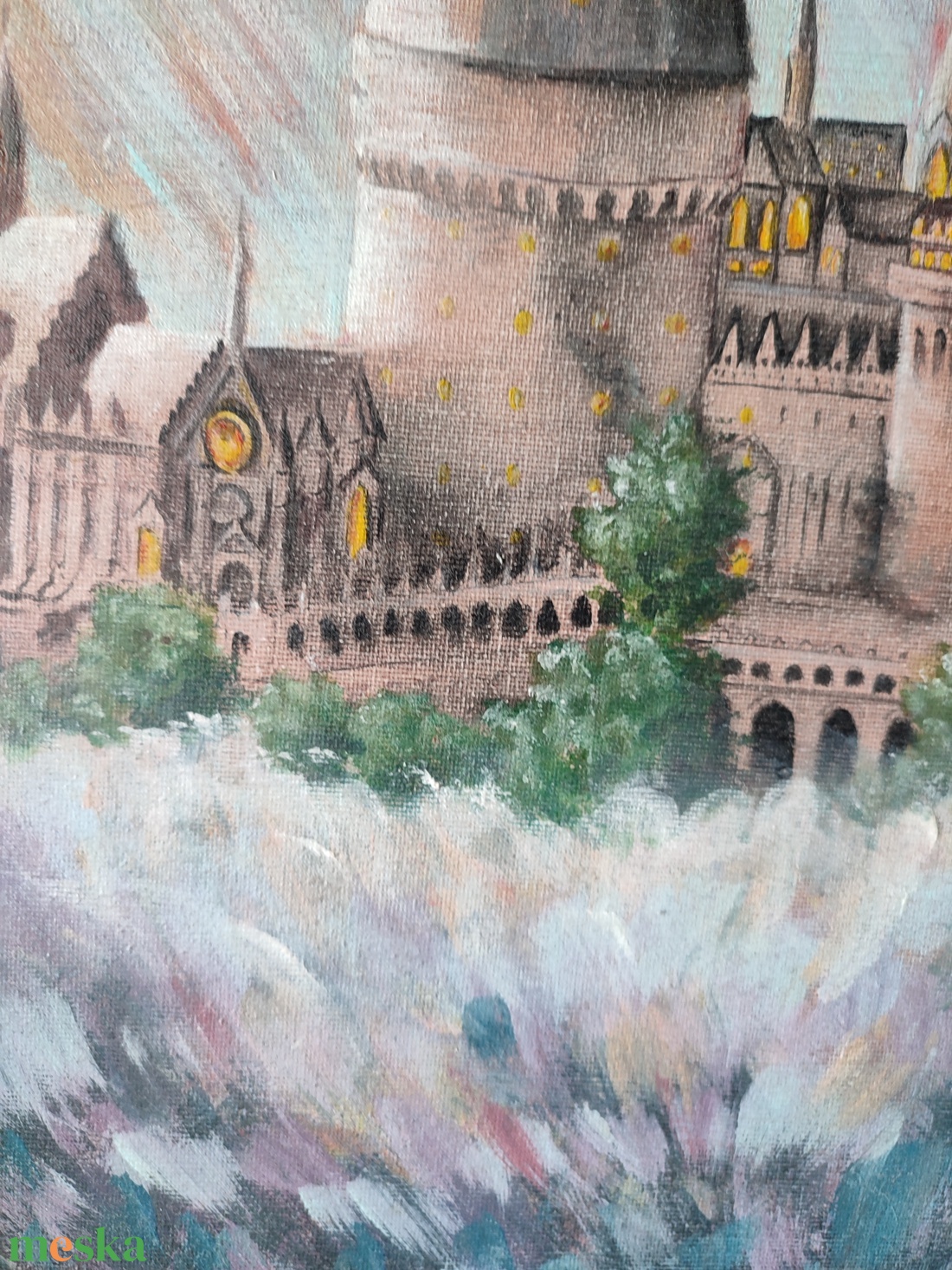 Roxfort - új kezdet - Hogwarts - new beginning - Akril festmény feszített vásznon - művészet - festmény - akril - Meska.hu