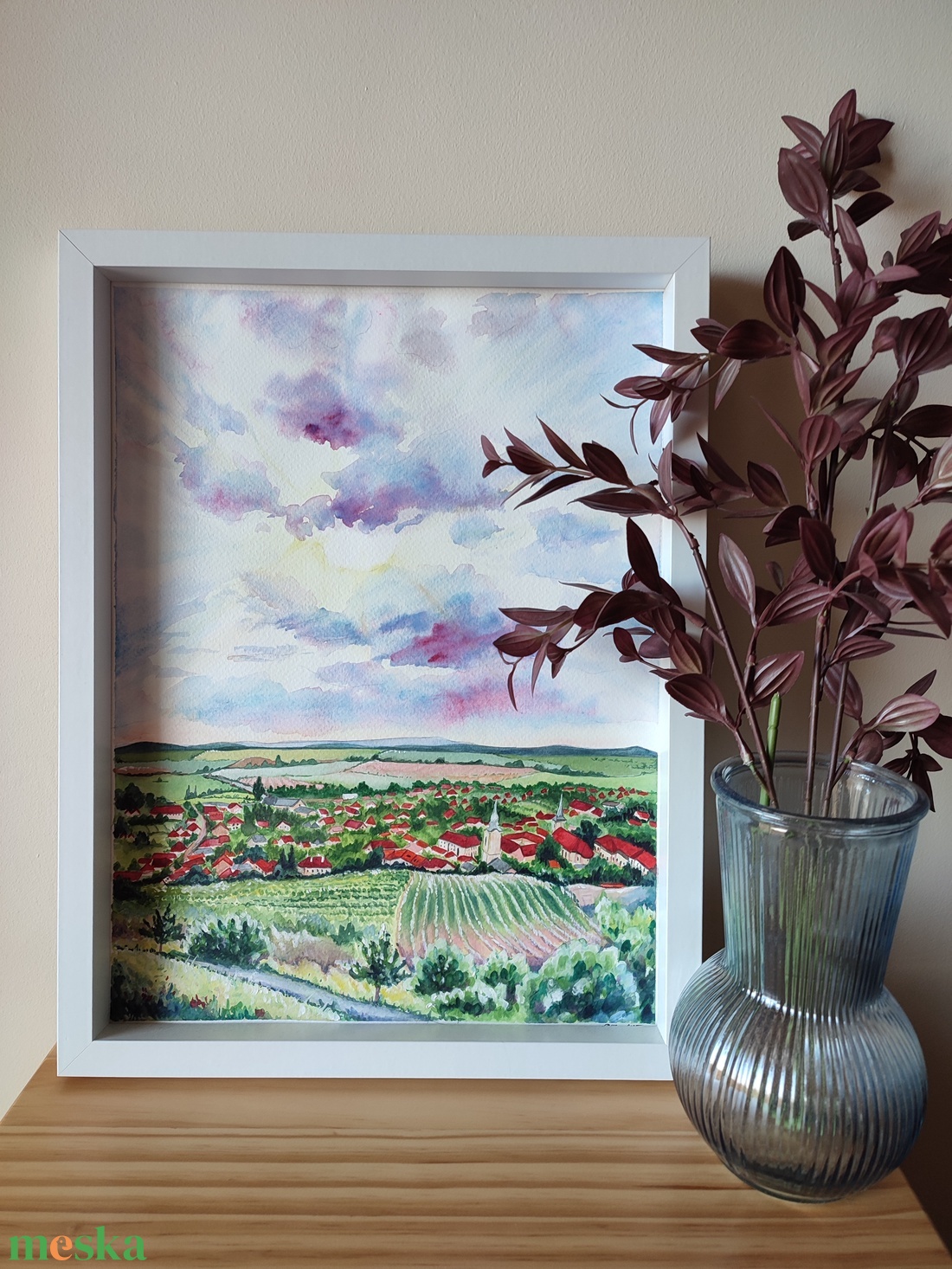 Kilátás a tarcali hegyről - akvarell festmény papíron - művészet - festmény - akvarell - Meska.hu