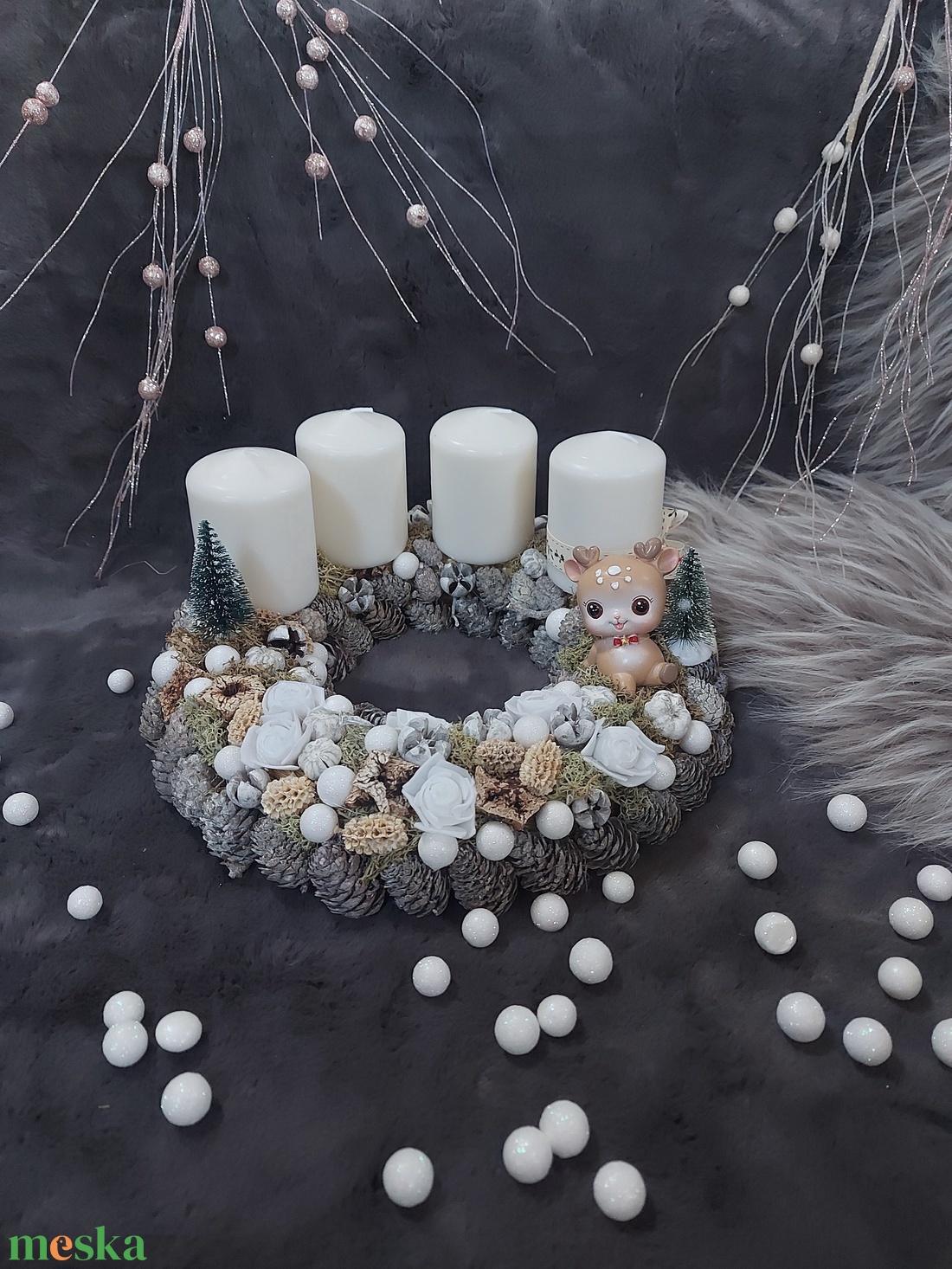 Bébi őzikés adventi koszorú - karácsony - adventi díszek - adventi gyertyadíszek és koszorúdíszek - Meska.hu Bébi őzikés adventi koszorú - karácsony - adventi díszek - adventi gyertyadíszek és koszorúdíszek - Meska.hu