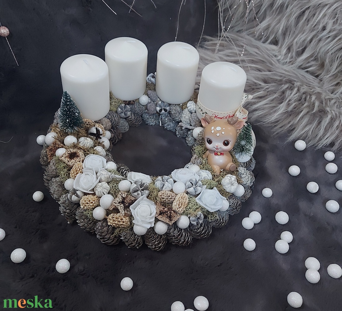 Bébi őzikés adventi koszorú - karácsony - adventi díszek - adventi gyertyadíszek és koszorúdíszek - Meska.hu Bébi őzikés adventi koszorú - karácsony - adventi díszek - adventi gyertyadíszek és koszorúdíszek - Meska.hu