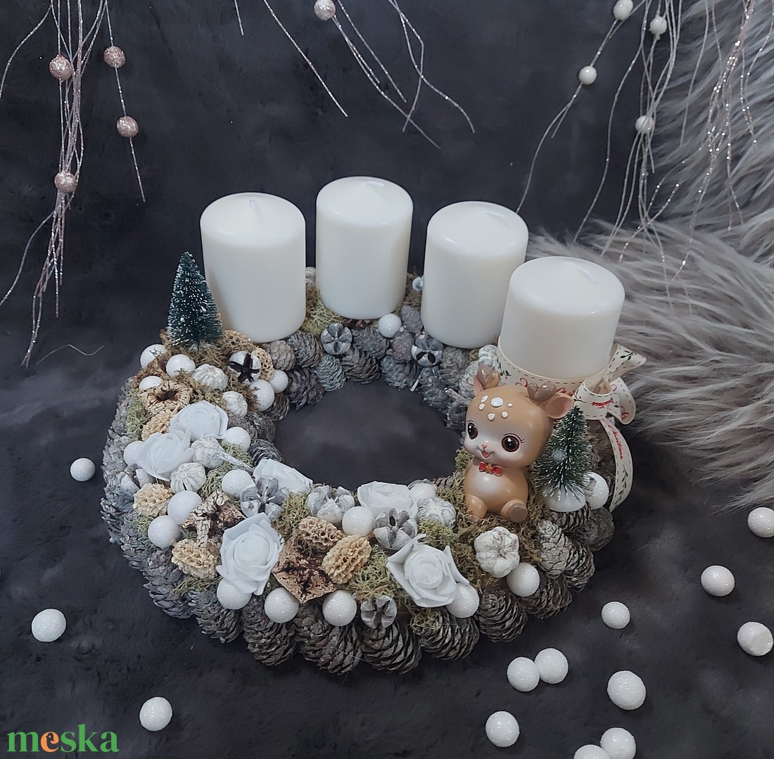 Bébi őzikés adventi koszorú - karácsony - adventi díszek - adventi gyertyadíszek és koszorúdíszek - Meska.hu Bébi őzikés adventi koszorú - karácsony - adventi díszek - adventi gyertyadíszek és koszorúdíszek - Meska.hu