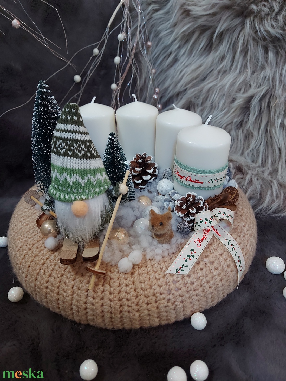Adventi koszorú manóval - karácsony - adventi díszek - adventi koszorú - Meska.hu Adventi koszorú manóval - karácsony - adventi díszek - adventi koszorú - Meska.hu