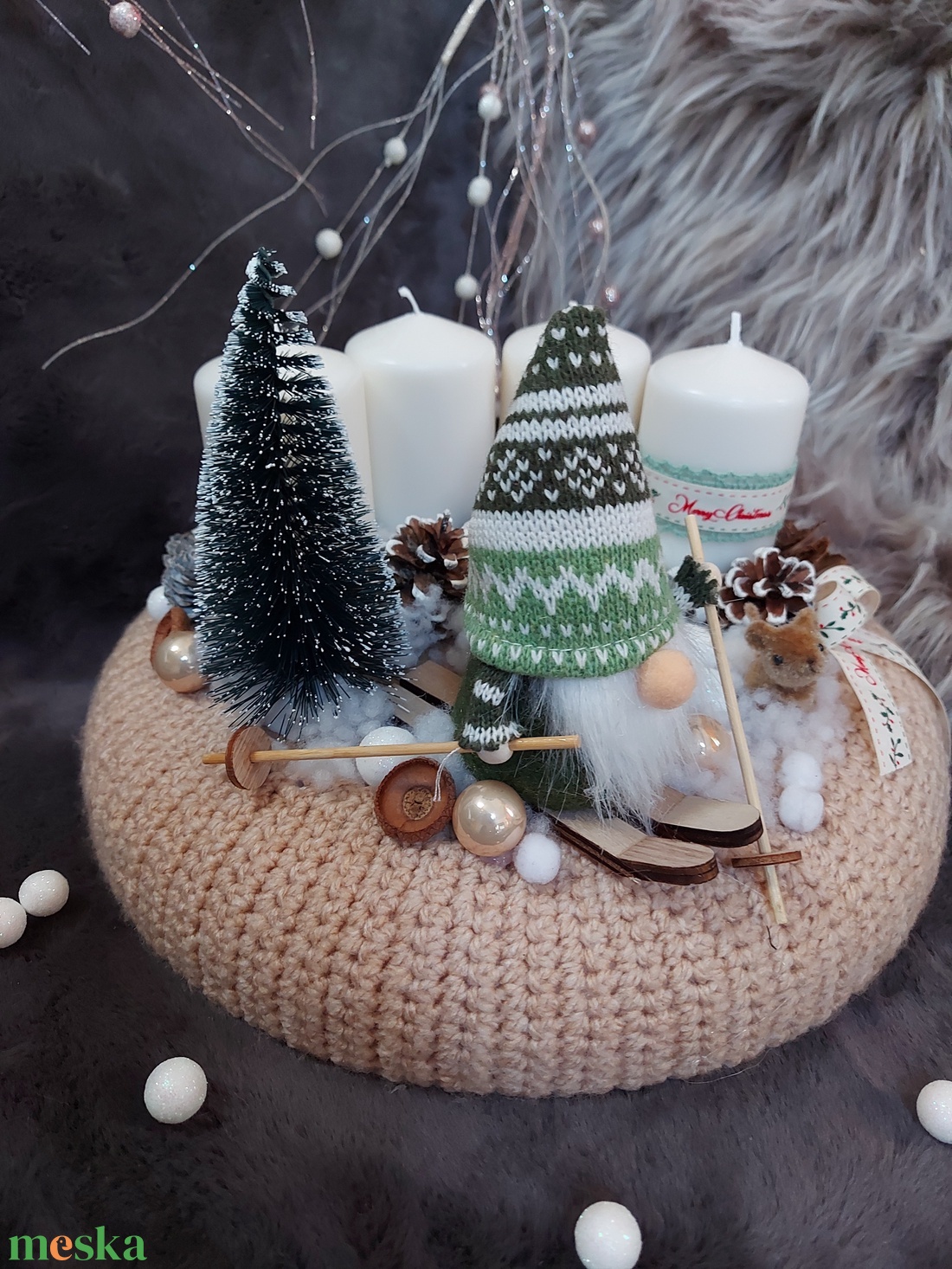 Adventi koszorú manóval - karácsony - adventi díszek - adventi koszorú - Meska.hu Adventi koszorú manóval - karácsony - adventi díszek - adventi koszorú - Meska.hu