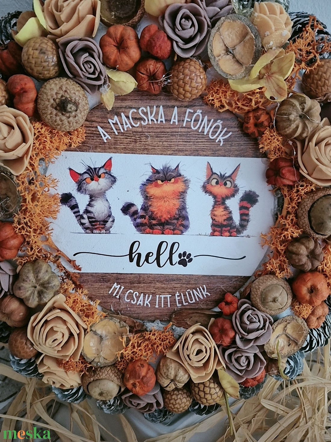 Cicás kopogtató  - otthon & életmód - dekoráció - ajtó- és ablak dekoráció - ajtódísz & kopogtató - Meska.hu