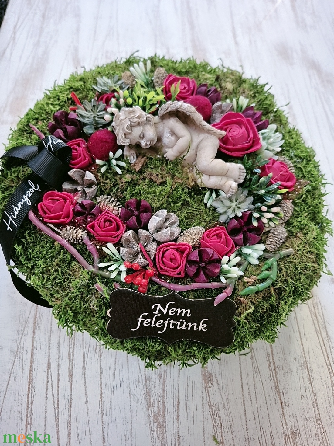 Temetői koszorú  - otthon & életmód - vallás - temetkezési tárgy - sírkoszorú, kegyeleti koszorú - Meska.hu Temetői koszorú  - otthon & életmód - vallás - temetkezési tárgy - sírkoszorú, kegyeleti koszorú - Meska.hu