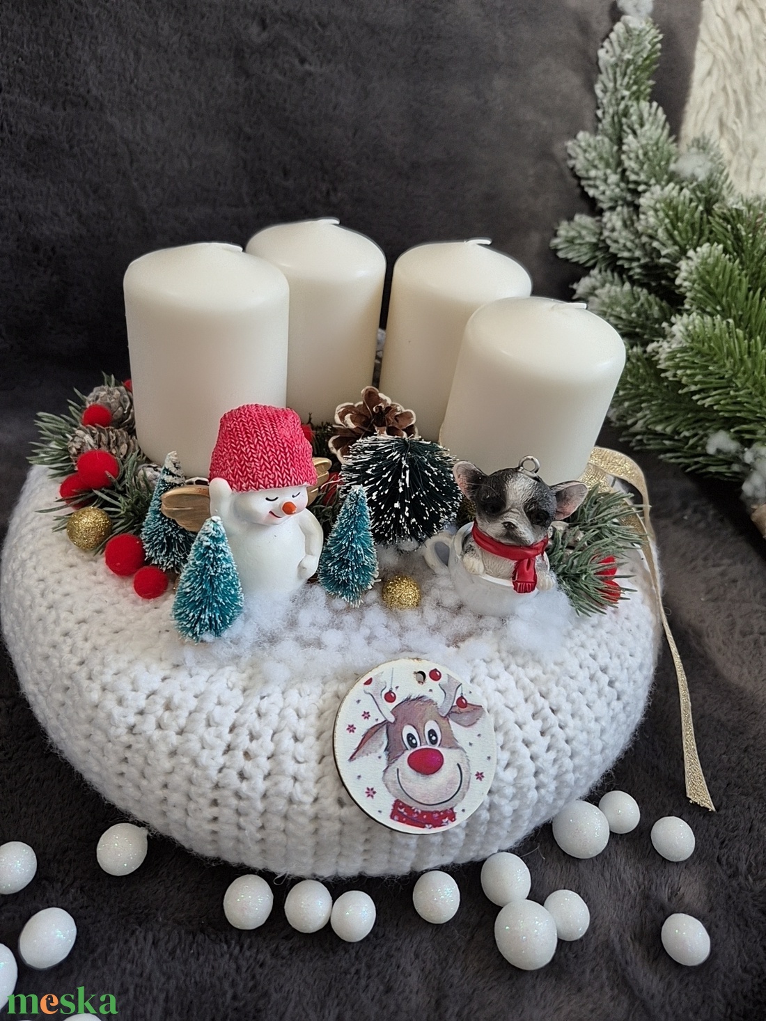 Nagyméretű adventi koszorú  - karácsony - adventi díszek - adventi koszorú - Meska.hu