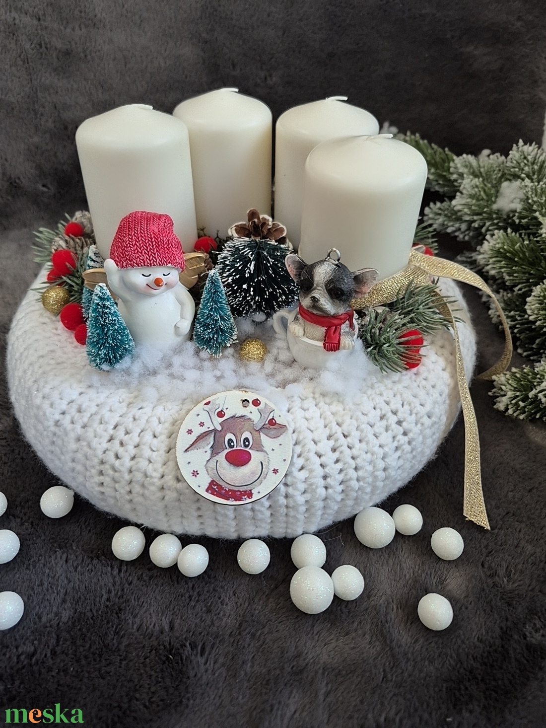 Nagyméretű adventi koszorú  - karácsony - adventi díszek - adventi koszorú - Meska.hu