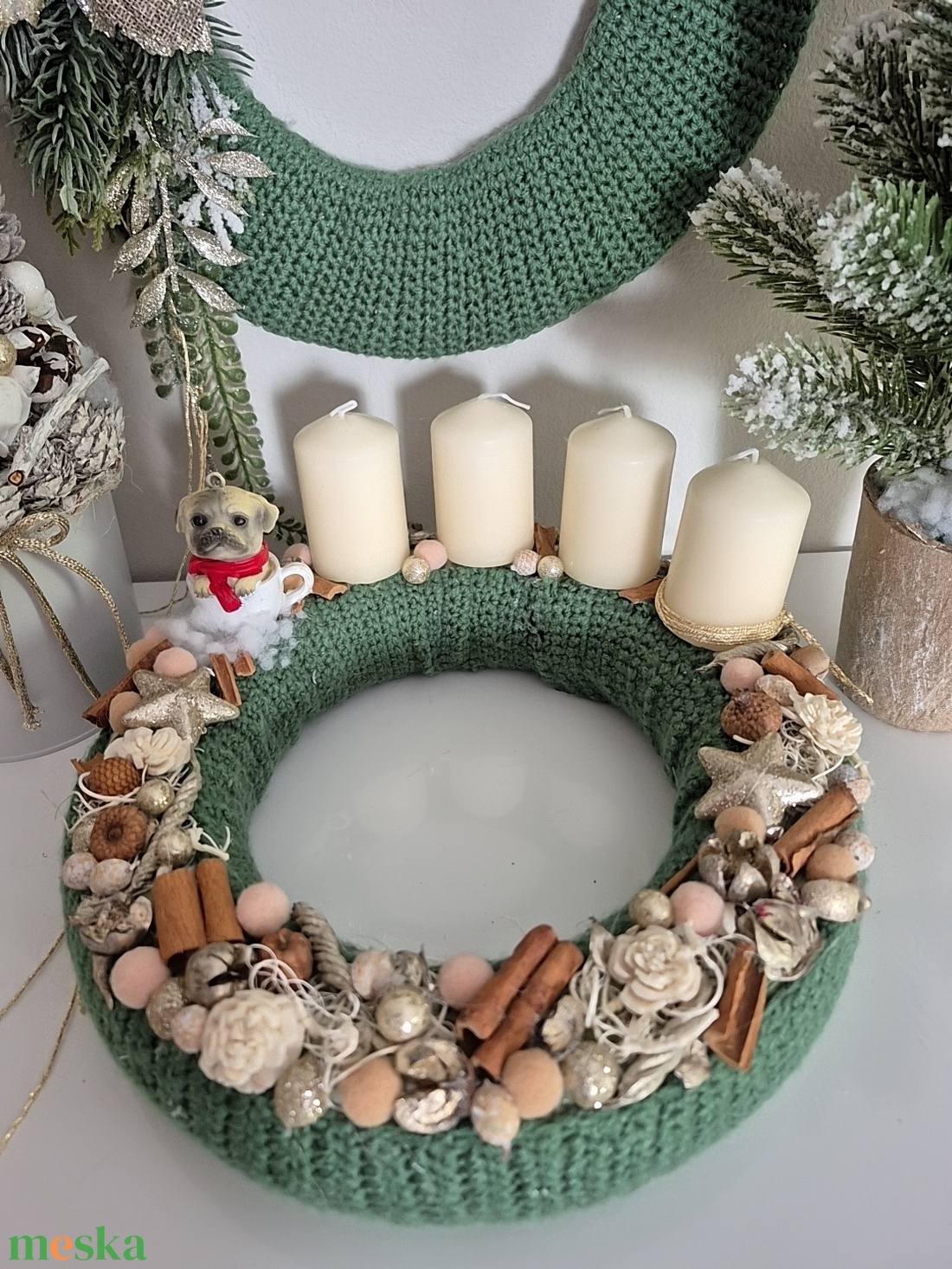 Adventi koszorú  - karácsony - adventi díszek - adventi koszorú - Meska.hu